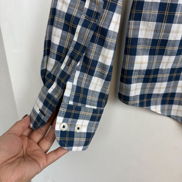 UNTUCKit Mens Plaid Button Down Shirt Blue Cotton - M - Picture 5 of 7